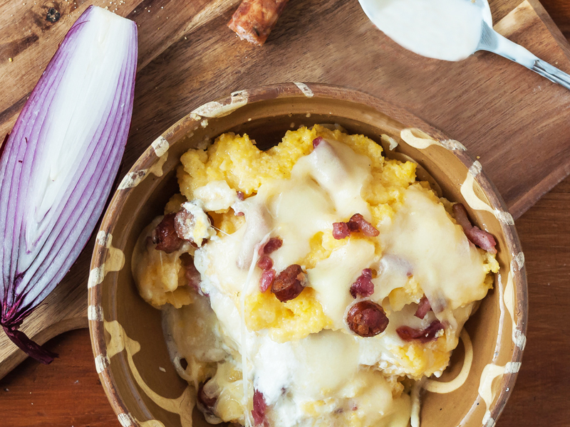 polenta cotechino et provolone