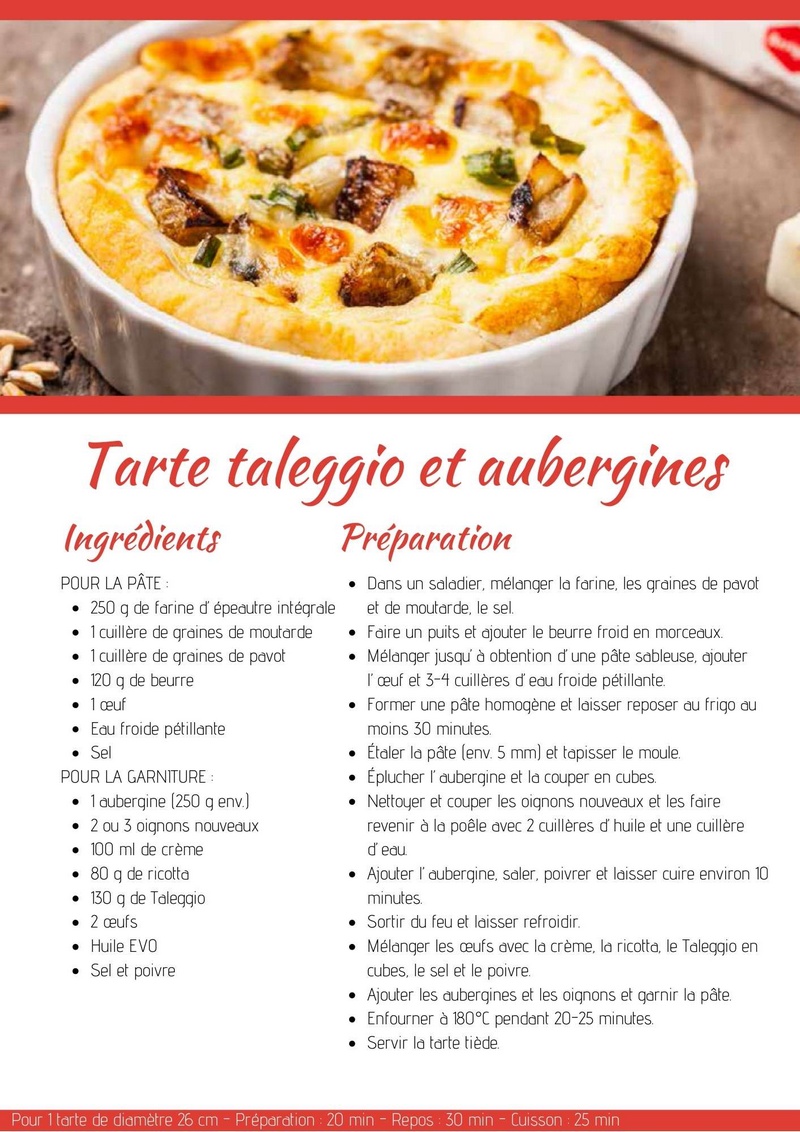 Tarte taleggio et aubergines